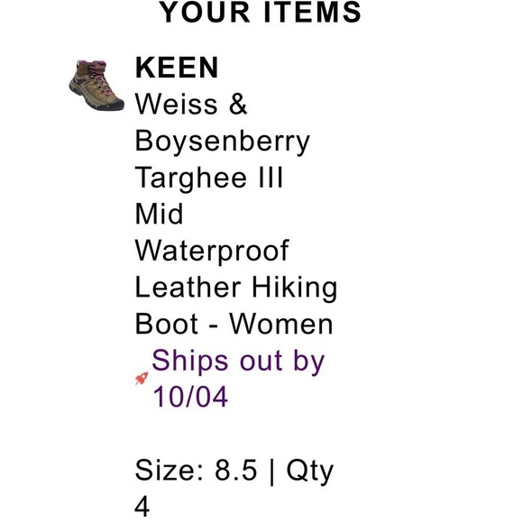 Keen Womens Weiss Boysenberry Targhee III Mid Waterproof Leather Hiking Boot 8.5 - Picture 5 of 5